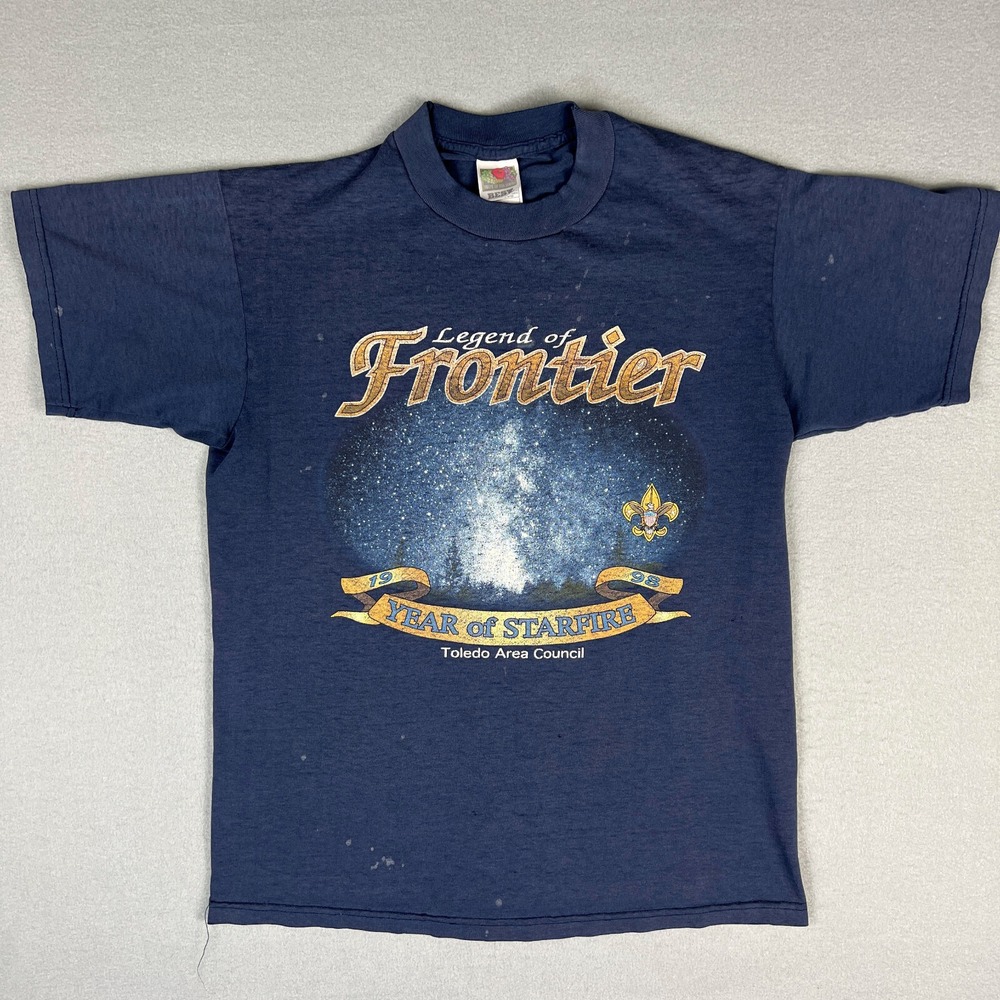 VTG Boy Scouts Galaxy Stars T Shirt‎ Fits Small Distressed Year of Starfire Ohio